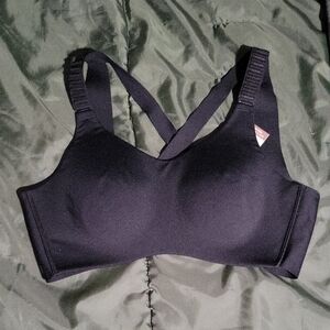 Black High-Impact Sports Bra with Wide Supportive Straps